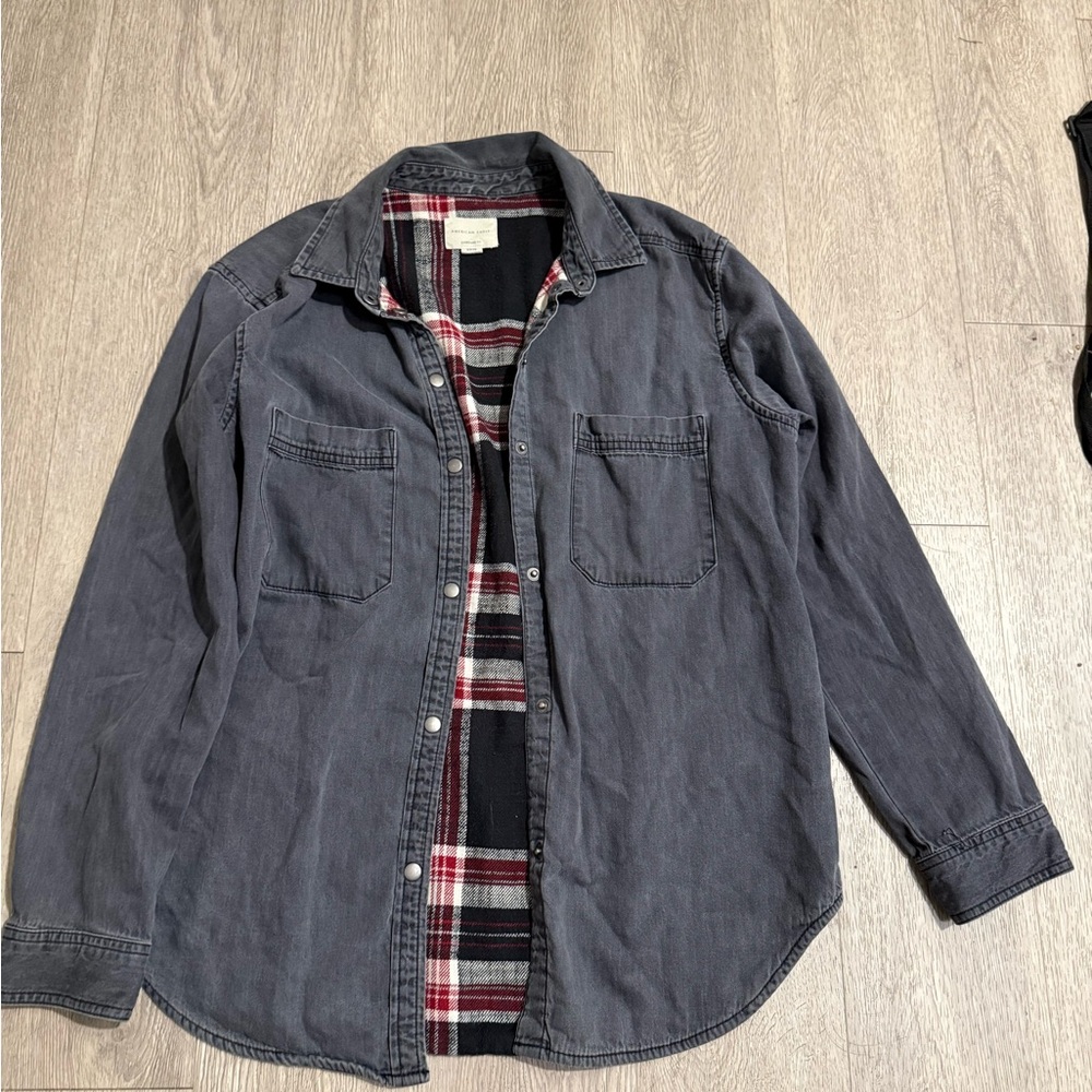American Eagle Outfitters Charcoal Shirt Jacket